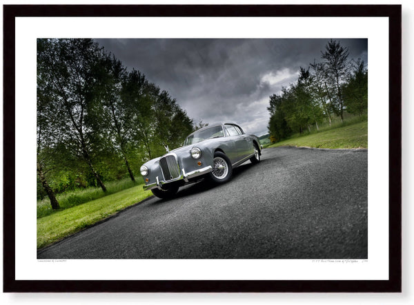 1955 Alvis Three Litre A3 (297 x 420 mm / 11.7 x 16.5 in) / Black Wood Frame (Printed on Fine Art Paper) / No Mount