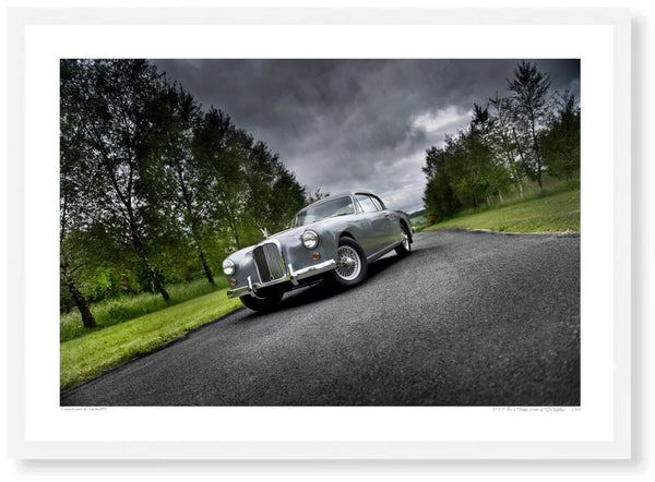 1955 Alvis Three Litre A3 (297 x 420 mm / 11.7 x 16.5 in) / White Wood Frame (Printed on Fine Art Paper) / No Mount