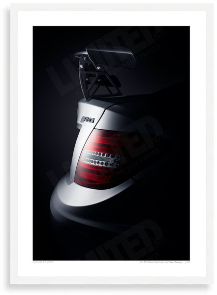 C63 AMG Black Series (detail) A3 (297 x 420 mm / 11.7 x 16.5 in) / White Wood Frame (Printed on Fine Art Paper) / No