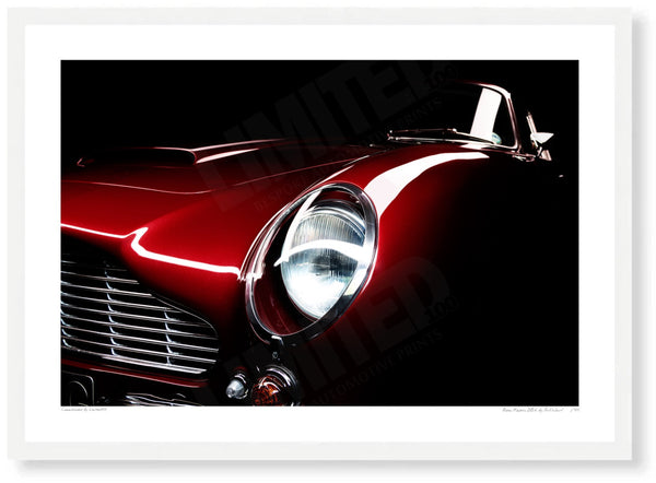 Aston Martin DB6 detail A3 (297 x 420 mm / 11.7 x 16.5 in) / White Wood Frame (Printed on Fine Art Paper) / No Mount