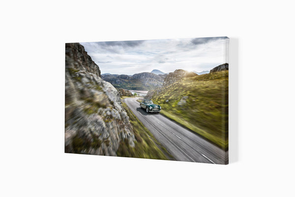 Aston Martin DB 2/4 Mark III S (420mm x 226) / Canvas Print (Mounted on Wood Internal Frame) / No Mount