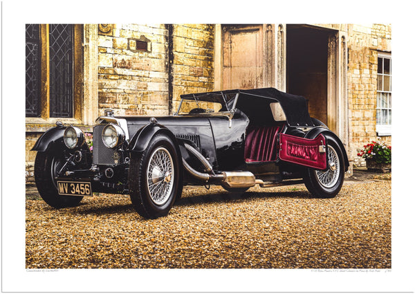 Aston Martin Short Chassis Le Mans 1933 at Turvey Abbey (Arrival) A3 (297 x 420 mm / 11.7 x 16.5 in) / Print-Only (Fine