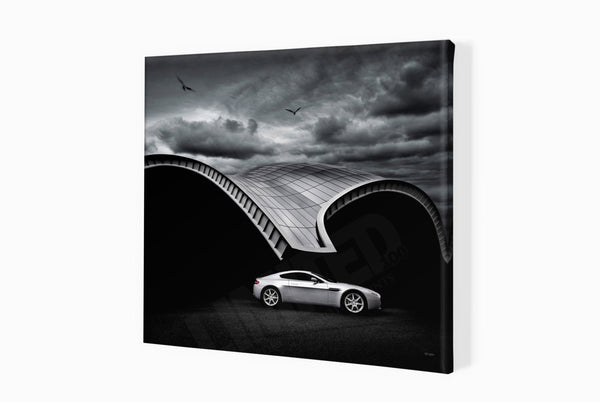 Aston Martin V8 Vantage S (310mm x 297) / Canvas Print (Mounted on Wood Internal Frame) / No Mount