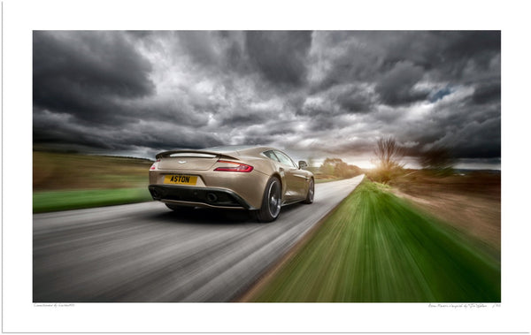 Aston Martin Vanquish (second generation rear) S (420mm x 264) / Print-Only (Fine Art Paper) / No Mount