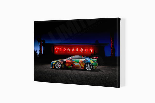 Firestone Aston Martin Vantage A3 (297 x 420 mm / 11.7 x 16.5 in) / Canvas Print (Mounted on Wood Internal Frame) / No