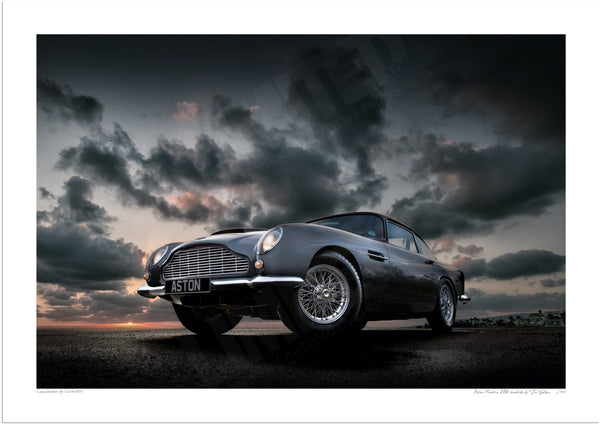 Aston Martin DB6 sunrise A3 (297 x 420 mm / 11.7 x 16.5 in) / Print-Only (Fine Art Paper) / No Mount