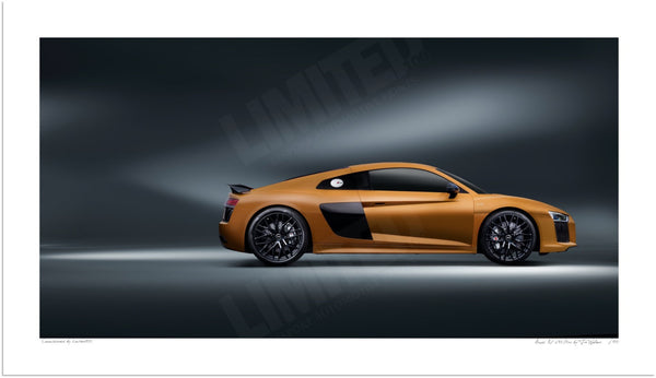 Audi R8 V10 Plus S (420mm x 241) / Print-Only (Fine Art Paper) / No Mount
