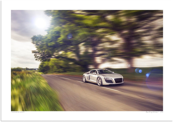 Audi R8 in the Clent Hills A3 (297 x 420 mm / 11.7 x 16.5 in) / Print-Only (Fine Art Paper) / No Mount