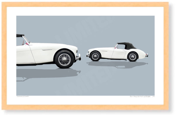 Austin-Healey 3000 MkII S (263 x 420 mm) / Wood Frame (Printed on Fine Art Paper) / No Mount