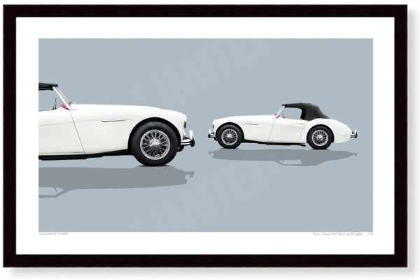 Austin-Healey 3000 MkII S (263 x 420 mm) / Black Wood Frame (Printed on Fine Art Paper) / No Mount