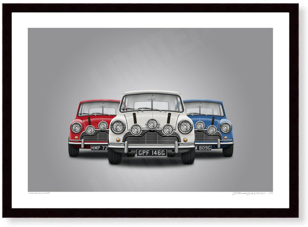 Self Preservation Society (grey) A3 (297 x 420 mm / 11.7 x 16.5 in) / Black Wood Frame (Printed on Fine Art Paper) / No
