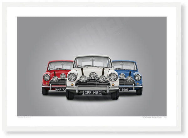 Self Preservation Society (grey) A3 (297 x 420 mm / 11.7 x 16.5 in) / White Wood Frame (Printed on Fine Art Paper) / No