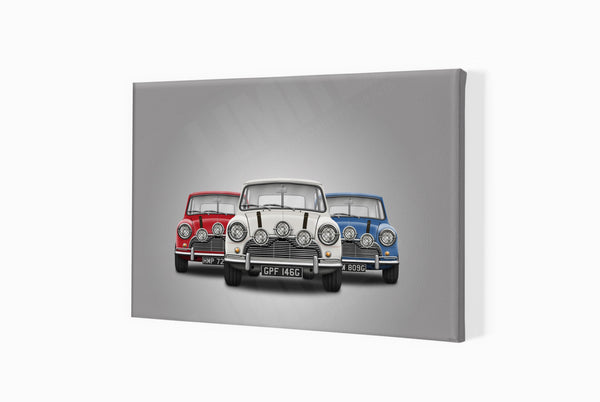 Self Preservation Society (grey) A3 (297 x 420 mm / 11.7 x 16.5 in) / Canvas Print (Mounted on Wood Internal Frame)