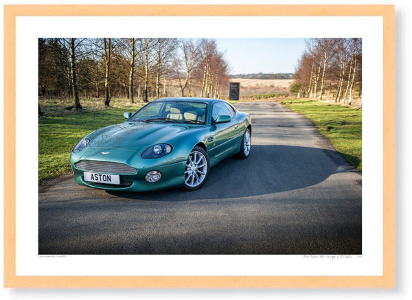 Aston Martin DB7 Vantage A3 (297 x 420 mm / 11.7 x 16.5 in) / Wood Frame (Printed on Fine Art Paper) / No Mount