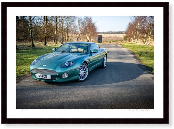 Aston Martin DB7 Vantage A3 (297 x 420 mm / 11.7 x 16.5 in) / Black Wood Frame (Printed on Fine Art Paper) / No Mount