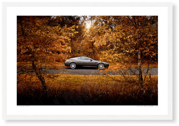 Aston Martin DB9 S (420mm x 285) / White Wood Frame (Printed on Fine Art Paper) / No Mount