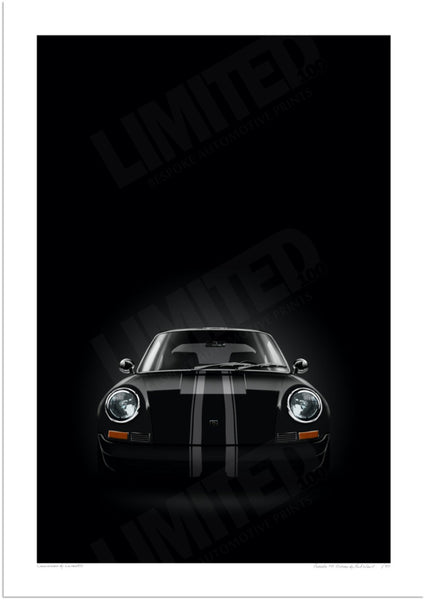 Porsche 911 Outlaw (black black) A3 (297 x 420 mm / 11.7 x 16.5 in) / Print-Only (Fine Art Paper) / No Mount