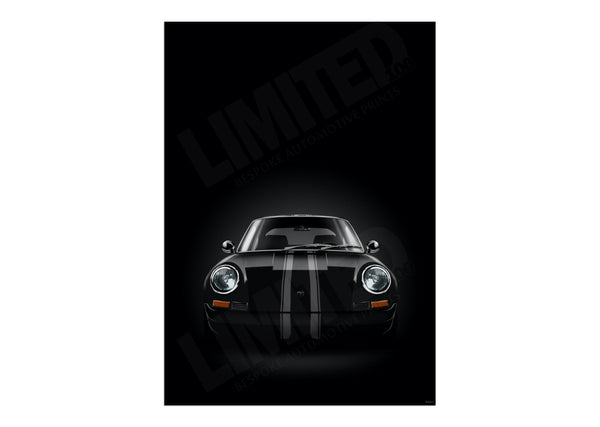 Porsche 911 Outlaw (black black) A3 (297 x 420 mm / 11.7 x 16.5 in) / Aluminium Composite / No Mount