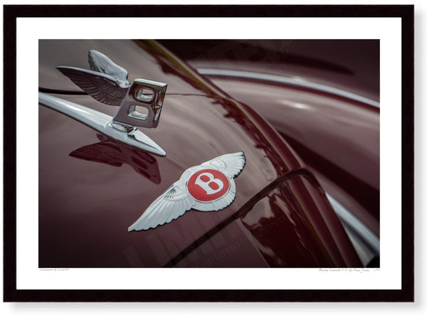 Bentley Corniche 1939 A3 (297 x 420 mm / 11.7 x 16.5 in) / Black Wood Frame (Printed on Fine Art Paper) / No Mount