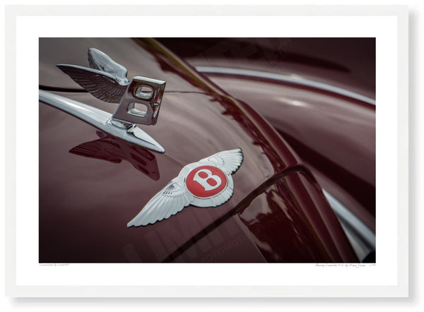 Bentley Corniche 1939 A3 (297 x 420 mm / 11.7 x 16.5 in) / White Wood Frame (Printed on Fine Art Paper) / No Mount