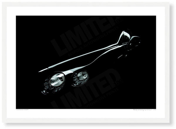 Bentley Continental GT Speed W12 A3 (297 x 420 mm / 11.7 x 16.5 in) / White Wood Frame (Printed on Fine Art Paper) / No