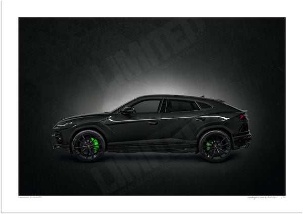 Lamborghini Urus (black) A3 (297 x 420 mm / 11.7 x 16.5 in) / Print-Only (Fine Art Paper) / No Mount