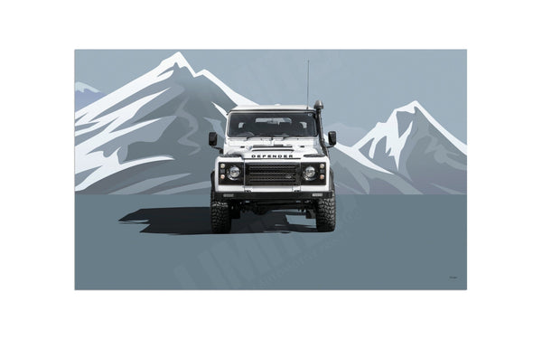 Land Rover Defender Legacy 110 Heritage (blue mountains) S (420mm x 258) / Aluminium Composite / No Mount