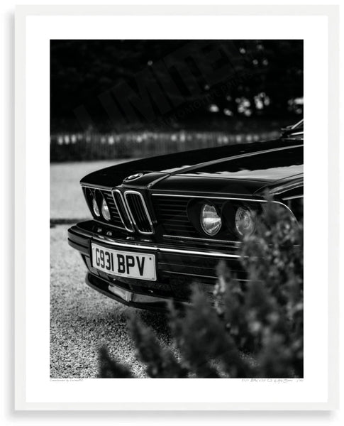 1989 BMW 635 CSi S (380mm x 297) / White Wood Frame (Printed on Fine Art Paper) / No Mount