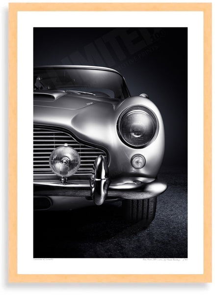Aston Martin DB5 (detail) A3 (297 x 420 mm / 11.7 x 16.5 in) / Wood Frame (Printed on Fine Art Paper) / No Mount