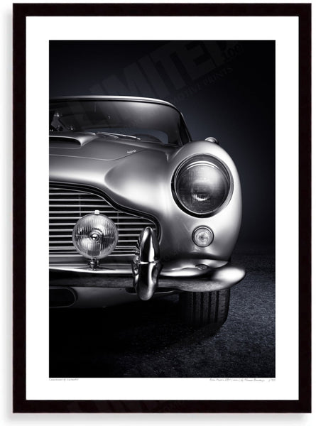 Aston Martin DB5 (detail) A3 (297 x 420 mm / 11.7 x 16.5 in) / Black Wood Frame (Printed on Fine Art Paper) / No Mount