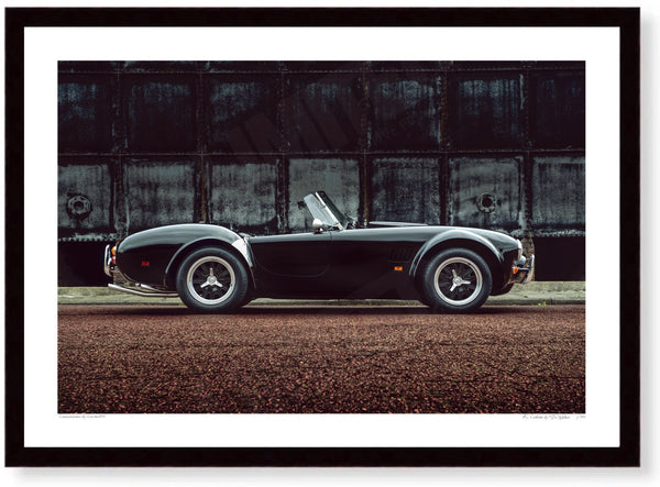 Autokraft MkIV AC Cobra (side profile) A3 (297 x 420 mm / 11.7 x 16.5 in) / Black Wood Frame (Printed on Fine Art