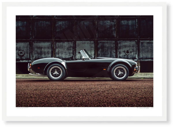 Autokraft MkIV AC Cobra (side profile) A3 (297 x 420 mm / 11.7 x 16.5 in) / White Wood Frame (Printed on Fine Art
