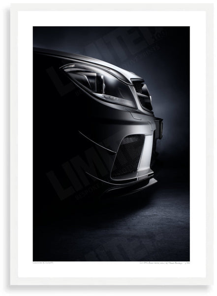 C63 AMG Black Series (detail) A3 (297 x 420 mm / 11.7 x 16.5 in) / White Wood Frame (Printed on Fine Art Paper) / No
