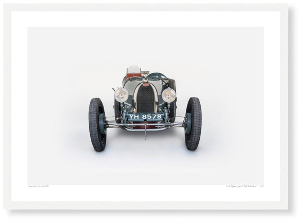 1926 Bugatti Type 35A A3 (297 x 420 mm / 11.7 x 16.5 in) / White Wood Frame (Printed on Fine Art Paper) / No Mount