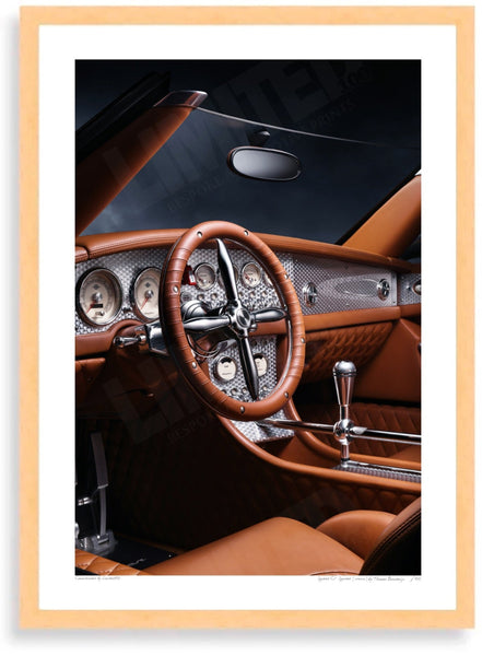 Spyker C8 Spyder (interior) A3 (297 x 420 mm / 11.7 x 16.5 in) / Wood Frame (Printed on Fine Art Paper) / No Mount