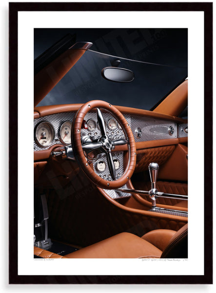 Spyker C8 Spyder (interior) A3 (297 x 420 mm / 11.7 x 16.5 in) / Black Wood Frame (Printed on Fine Art Paper) / No Mount
