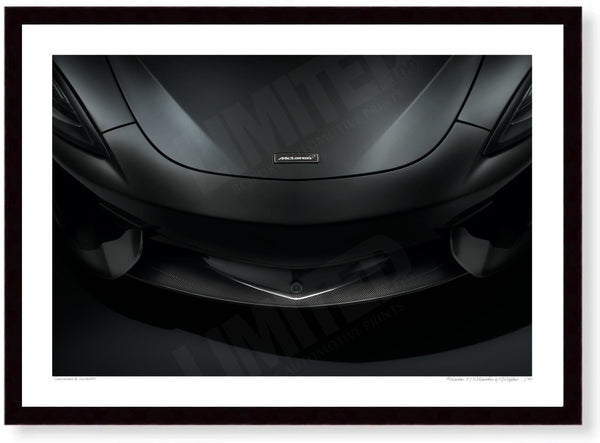 McLaren 570S Carbon A3 (297 x 420 mm / 11.7 x 16.5 in) / Black Wood Frame (Printed on Fine Art Paper) / No Mount