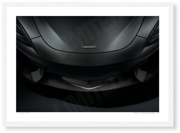 McLaren 570S Carbon A3 (297 x 420 mm / 11.7 x 16.5 in) / White Wood Frame (Printed on Fine Art Paper) / No Mount