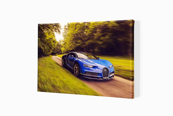 Bugatti Chiron at Prescott Hill Climb A3 (297 x 420 mm / 11.7 x 16.5 in) / Canvas Print (Mounted on Wood Internal