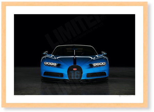 Bugatti Chiron A3 (297 x 420 mm / 11.7 x 16.5 in) / Wood Frame (Printed on Fine Art Paper) / No Mount Posters Prints &