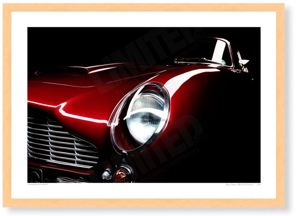 Aston Martin DB6 detail A3 (297 x 420 mm / 11.7 x 16.5 in) / Wood Frame (Printed on Fine Art Paper) / No Mount