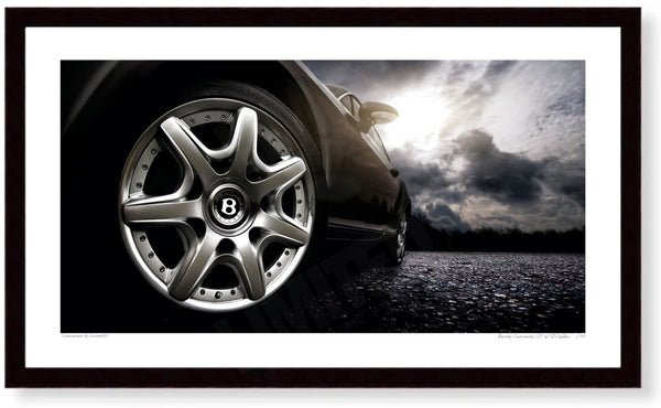 Bentley Continental GT (wheel detail) S (420mm x 240) / Black Wood Frame (Printed on Fine Art Paper) / No Mount