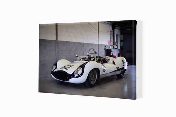 1959 Cooper T49 Monaco A3 (297 x 420 mm / 11.7 x 16.5 in) / Canvas Print (Mounted on Wood Internal Frame) / No Mount