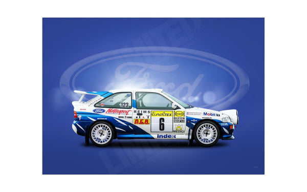 Ford Escort RS Cosworth A3 (297 x 420 mm / 11.7 x 16.5 in) / Aluminium Composite / No Mount