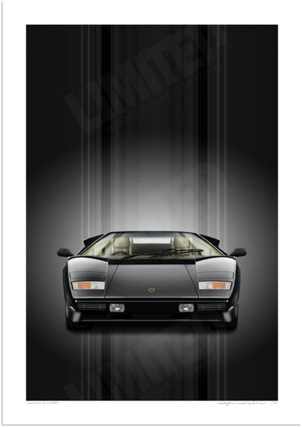 Lamborghini Countach (black black) A3 (297 x 420 mm / 11.7 x 16.5 in) / Print-Only (Fine Art Paper) / No Mount