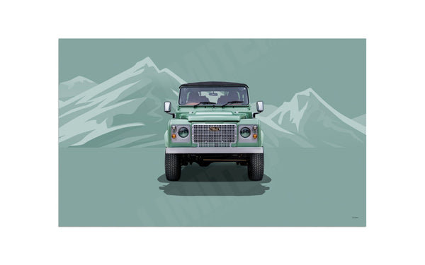 Land Rover Defender Legacy 90 Heritage (green mountains) S (420mm x 258) / Aluminium Composite / No Mount