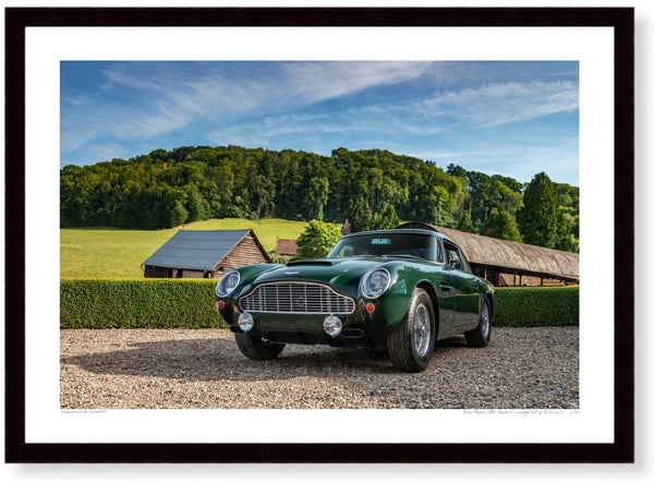 Aston Martin DB4 Series 5 Vantage GT A3 (297 x 420 mm / 11.7 x 16.5 in) / Black Wood Frame (Printed on Fine Art Paper)