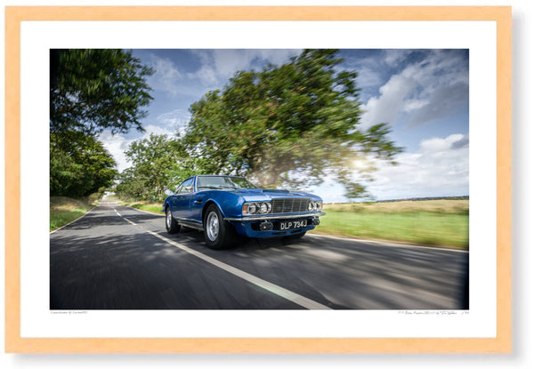 1971 Aston Martin DBS V8 S (420 x 279 mm) / Wood Frame (Printed on Fine Art Paper) / No Mount