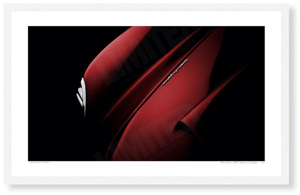 Aston Martin DB5 detail S (420mm x 259) / White Wood Frame (Printed on Fine Art Paper) / No Mount