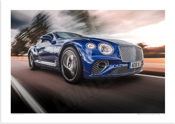 Bentley Continental GT in Bedfordshire A3 (297 x 420 mm / 11.7 x 16.5 in) / Print-Only (Fine Art Paper) / No Mount